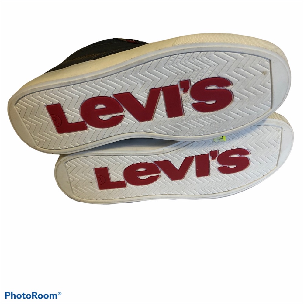 Levi’s Big Kids High Top  Blue Canvas Denim Sneakers Size 4.5 - Picture 3 of 8